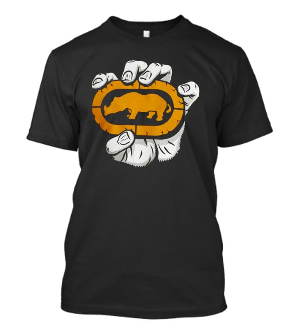 Percko Rhino Emblem Gripped By Cartoon Hand T-Shirt