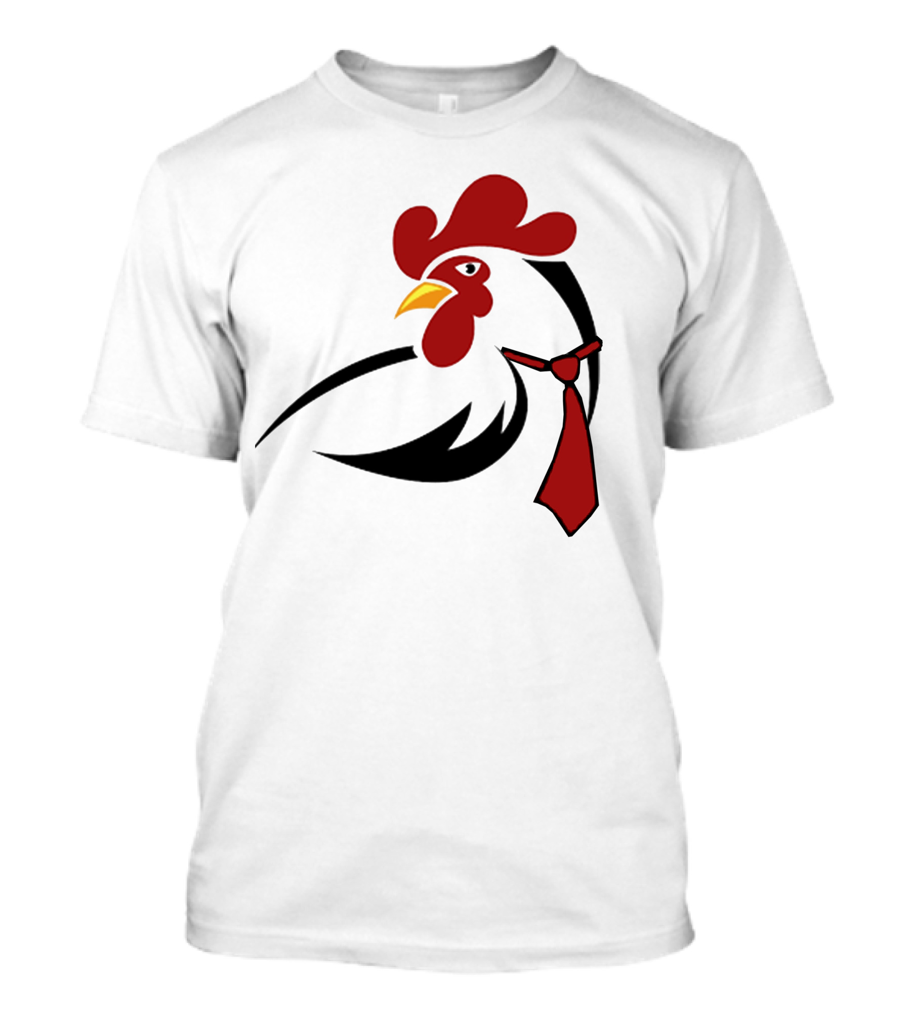 Hen Tie Rooster Necktie Motif T-Shirt