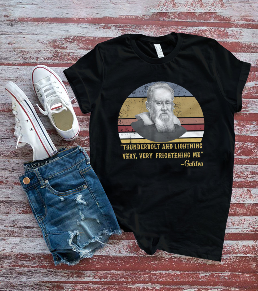 Thunderbolt And Lightning Very Very Frightening Me Galileo Retro Vintage Stripes T-Shirt