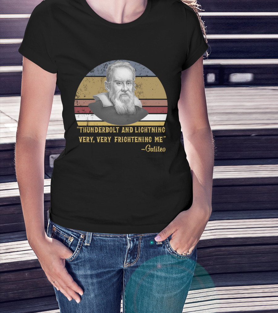 Thunderbolt And Lightning Very Very Frightening Me Galileo Retro Vintage Stripes T-Shirt