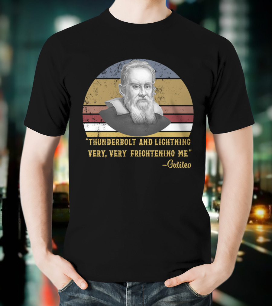 Thunderbolt And Lightning Very Very Frightening Me Galileo Retro Vintage Stripes T-Shirt