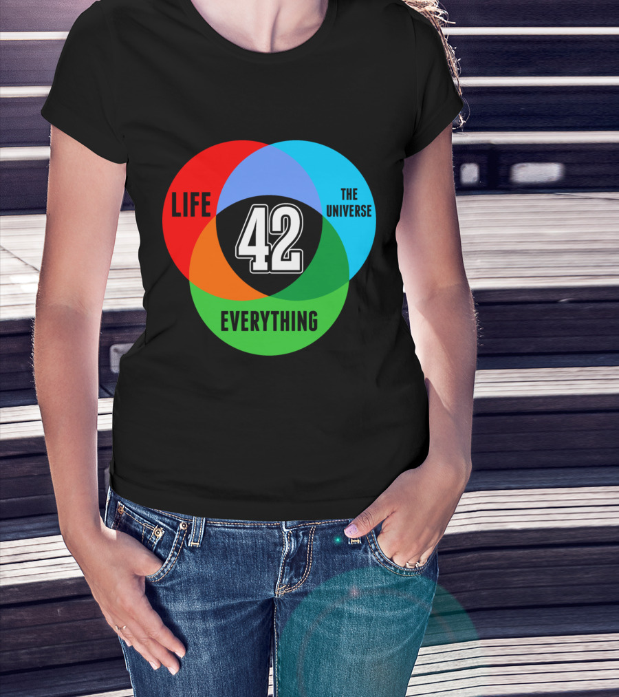 LIFE THE UNIVERSE EVERYTHING 42 SCIENCE VENN DIAGRAM T-Shirt
