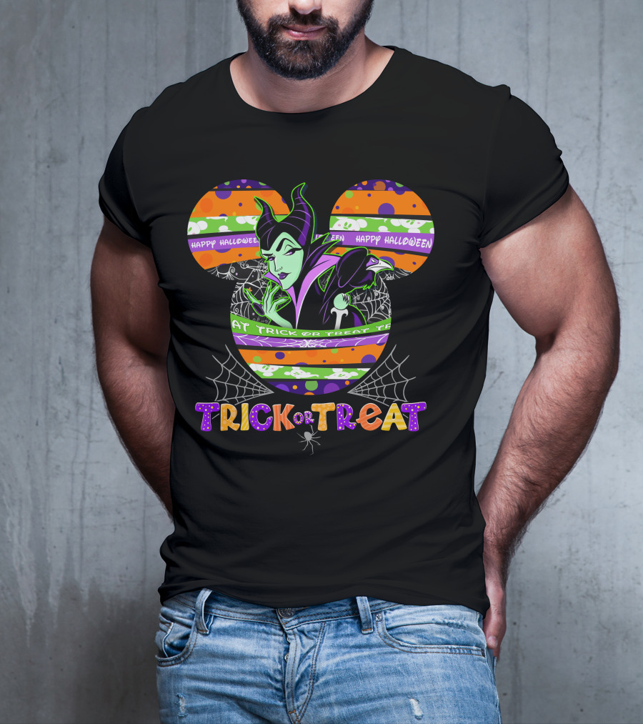 Maleficent Mickey Trick Or Treat Happy Halloween T-Shirt