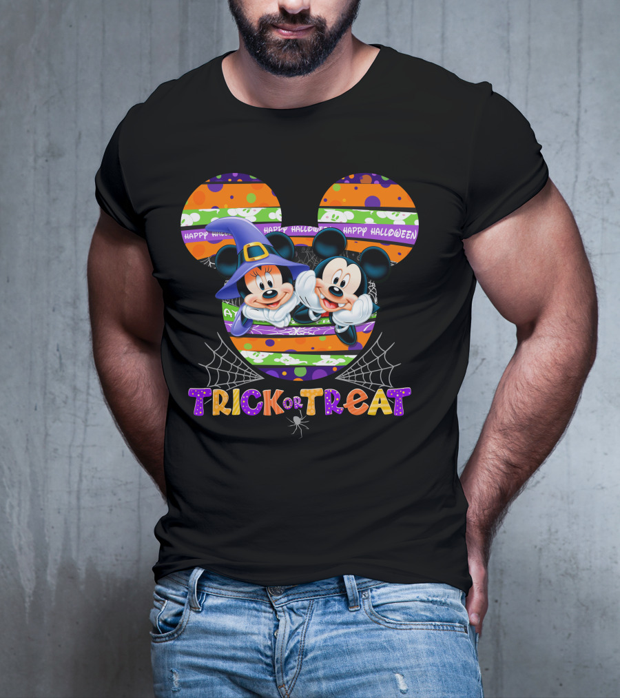 Happy Halloween Mickey And Minnie Trick Or Treat T-Shirt