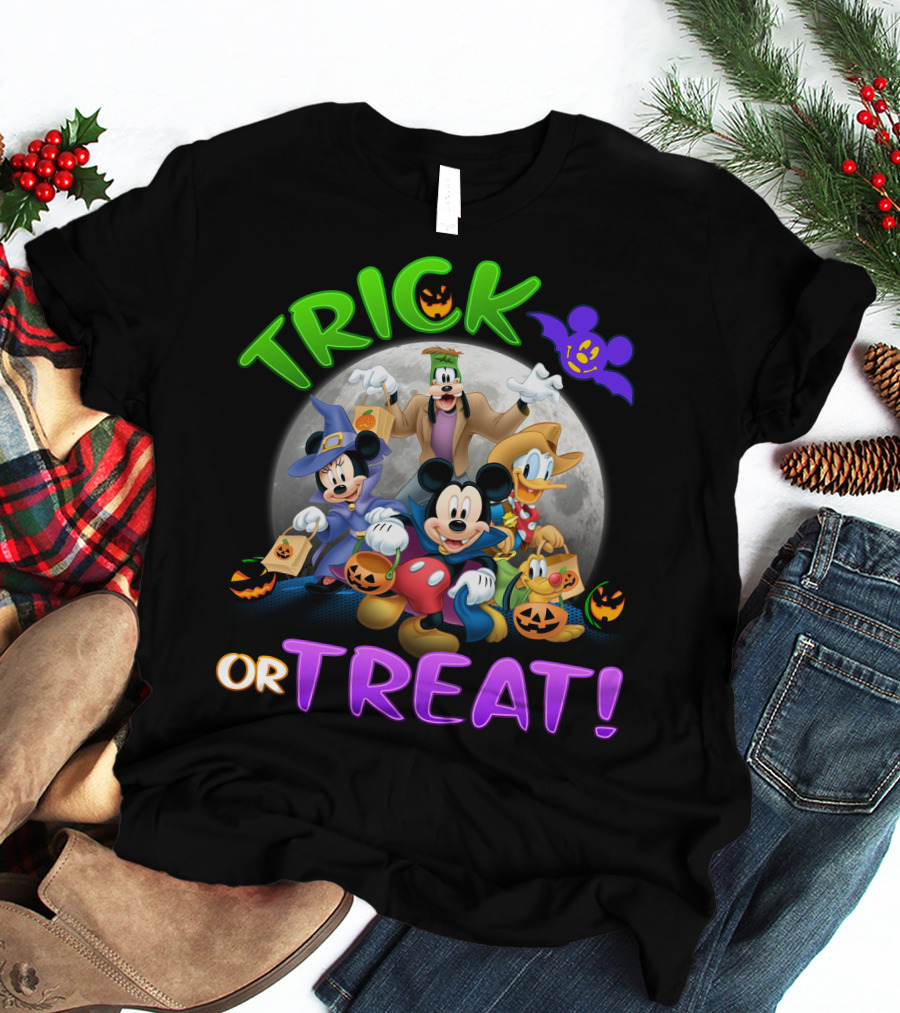 Mickey And Friends Trick Or Treat Halloween Moon Magic T-Shirt
