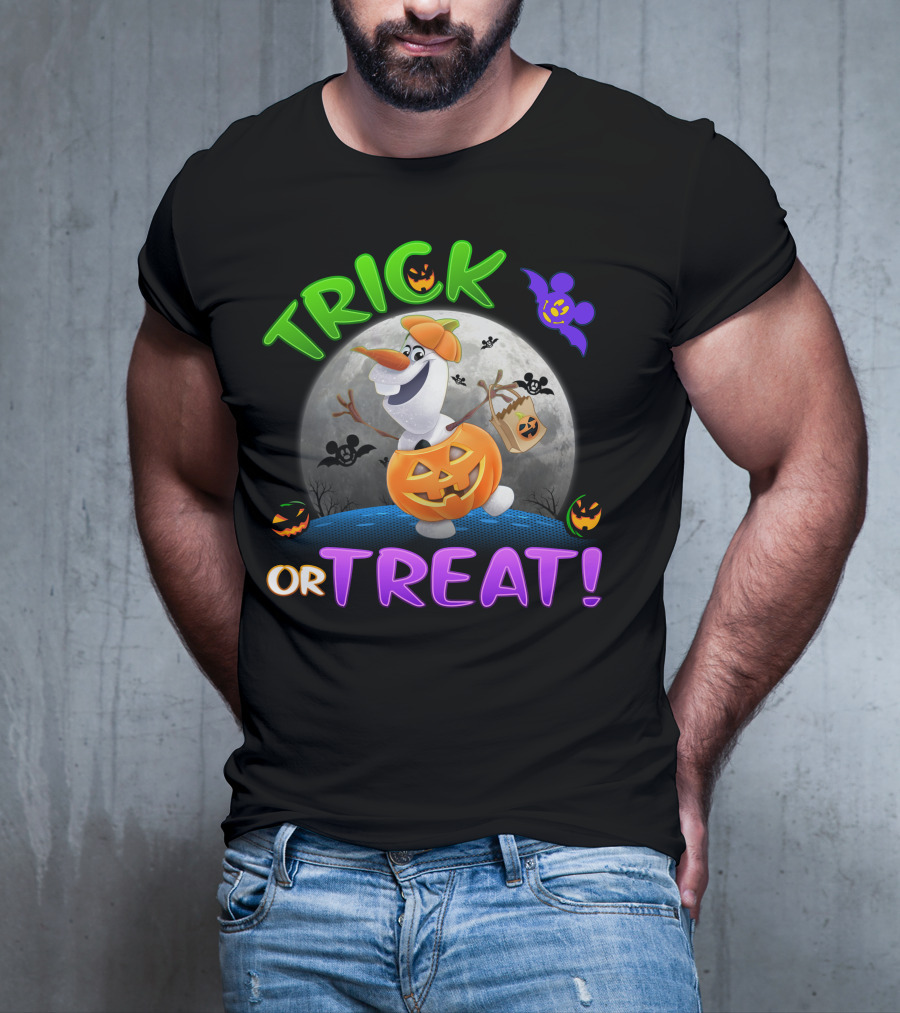 Trick Or Treat Halloween Olaf Pumpkin Moon T-Shirt
