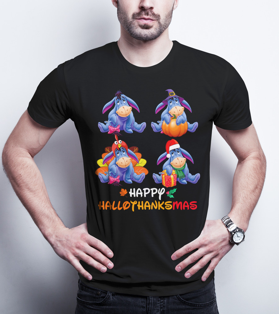 Eeyore Happy Hallowthanksmas T-Shirt