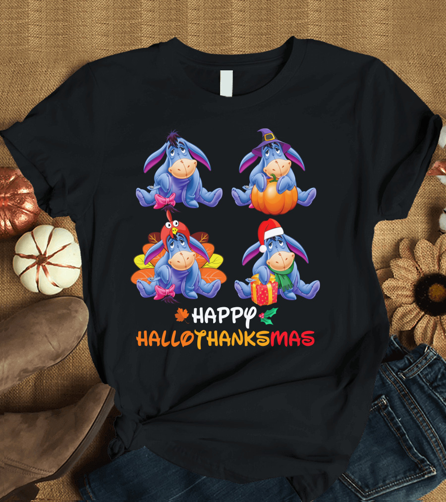 Eeyore Happy Hallowthanksmas T-Shirt