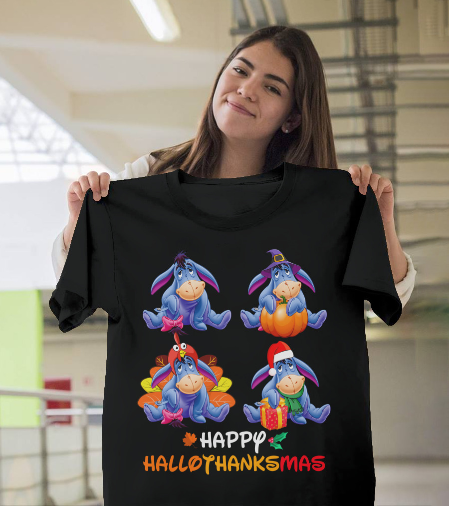 Eeyore Happy Hallowthanksmas T-Shirt