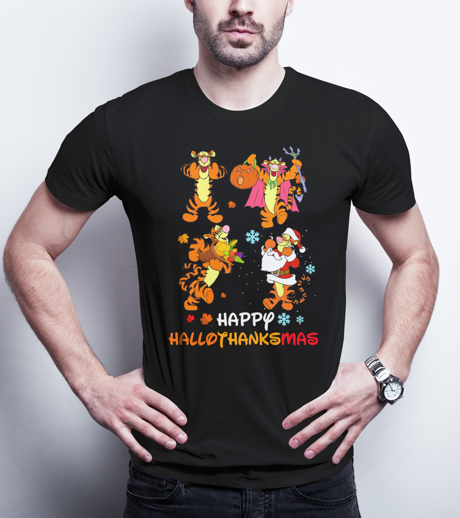 Happy Hallothanksmas Tigger Disney Holiday Crossover T-Shirt
