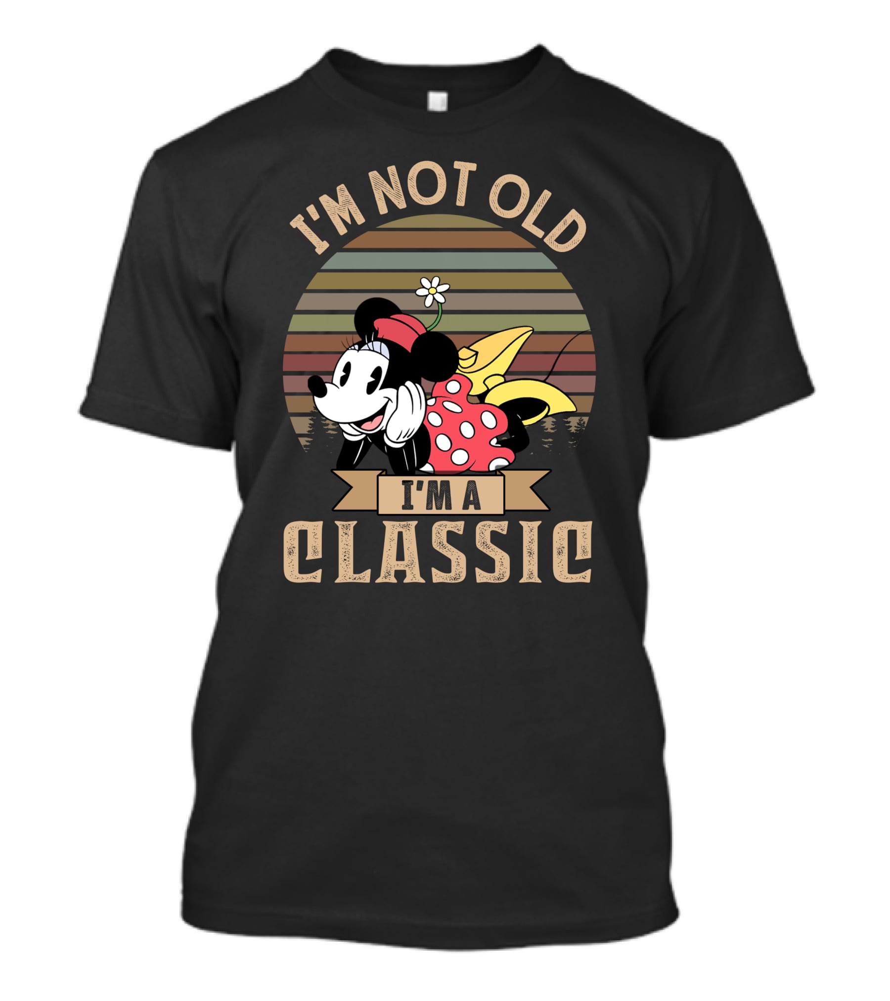 I'm Not Old I'm A Classic Minnie Mouse Retro Vintage Stripes T-Shirt