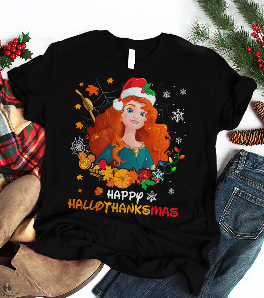Happy Hallothanksmas Merida Holiday Fusion T-Shirt