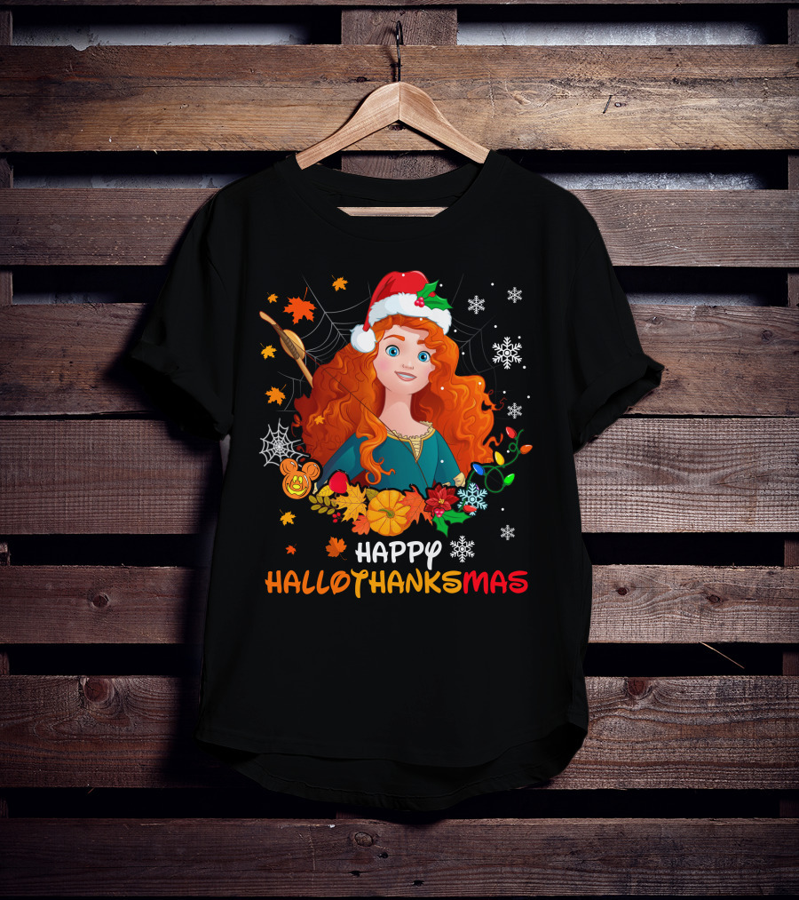 Happy Hallothanksmas Merida Holiday Fusion T-Shirt