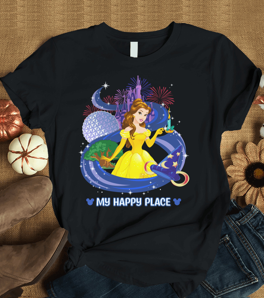 My Happy Place Belle Castle Magic Spell Tower Celebration T-Shirt