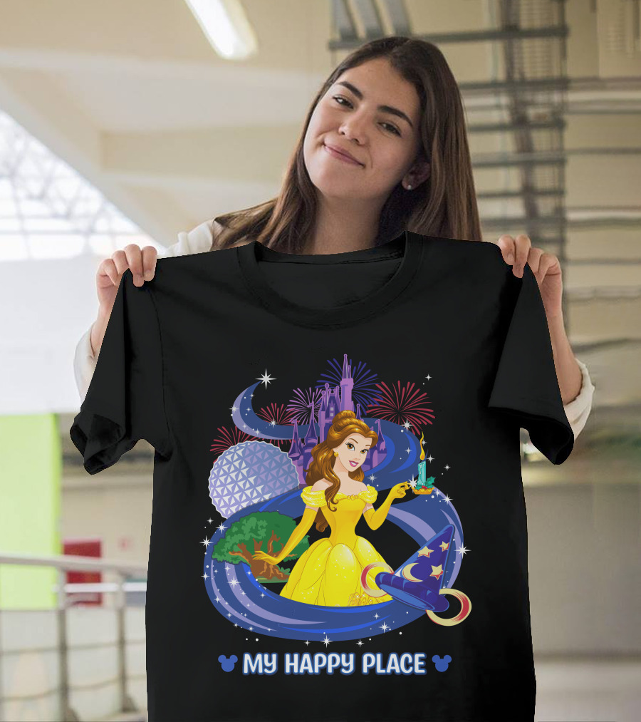 My Happy Place Belle Castle Magic Spell Tower Celebration T-Shirt