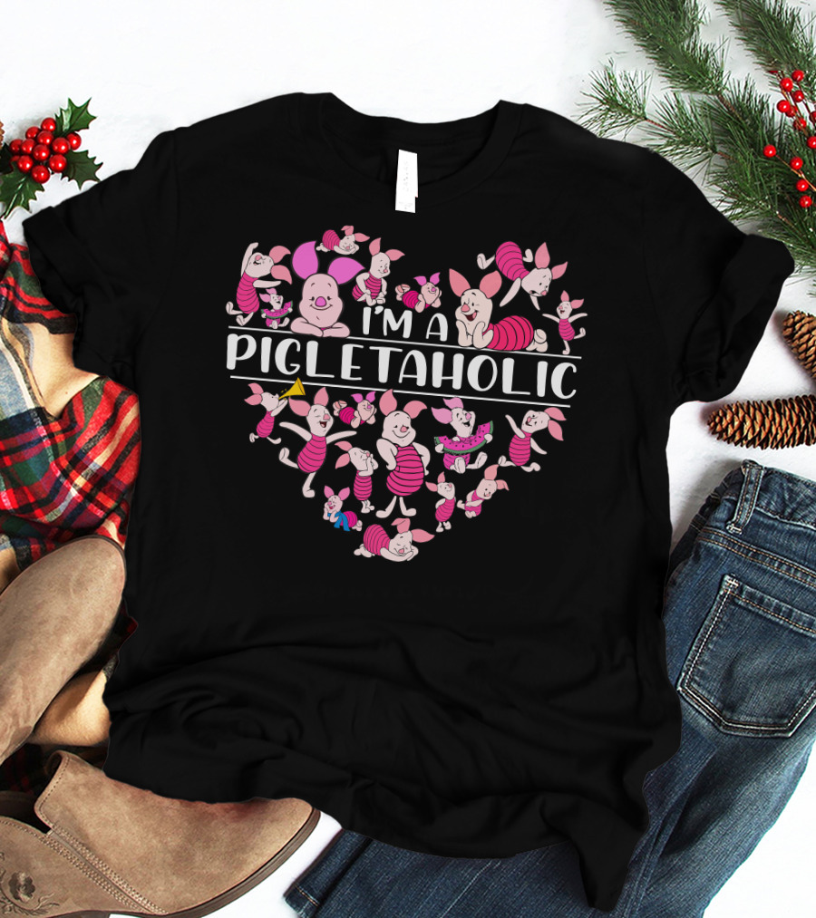 I'm A Pigletaholic Heart Poses Collection T-Shirt