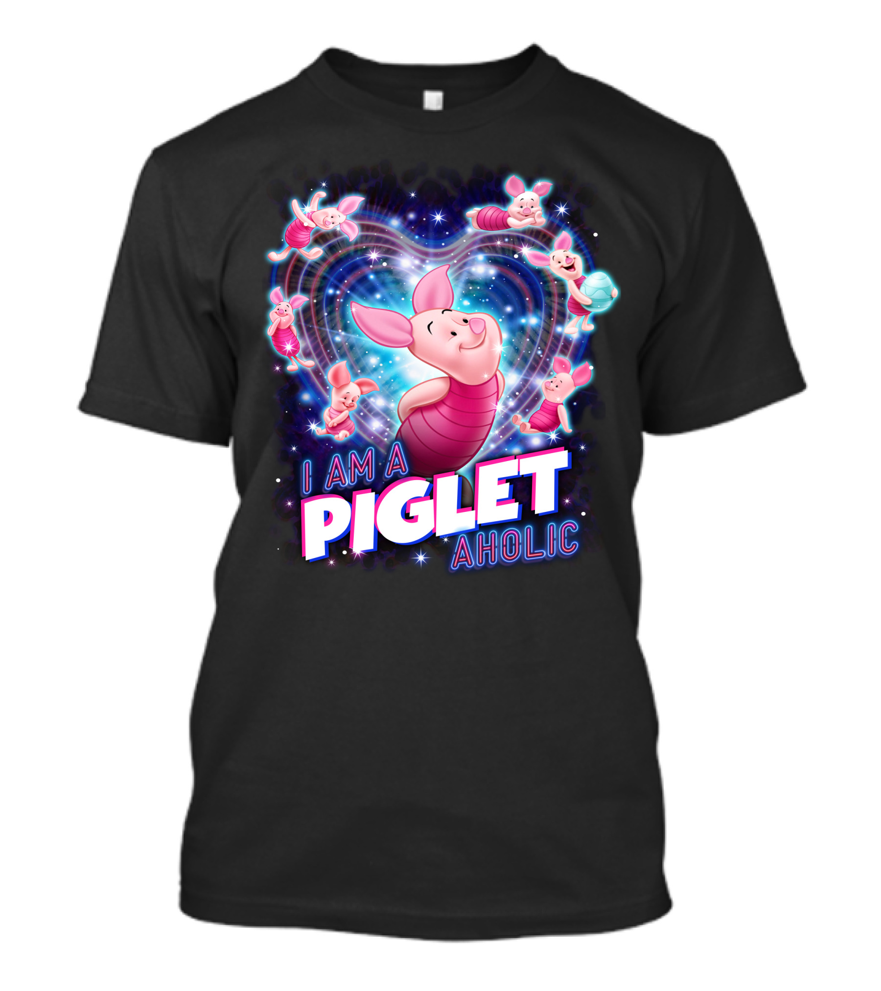 I Am A Piglet Aholic Heart Stars And Piglet Designs T-Shirt