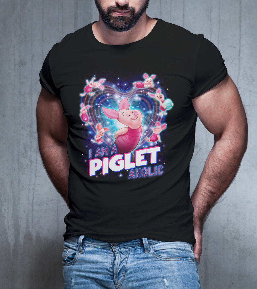 I Am A Piglet Aholic Heart Stars And Piglet Designs T-Shirt