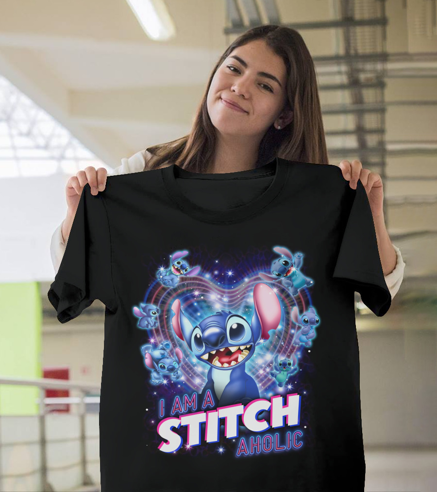 I Am A Stitch Aholic Lilo And Stitch Fan T-Shirt