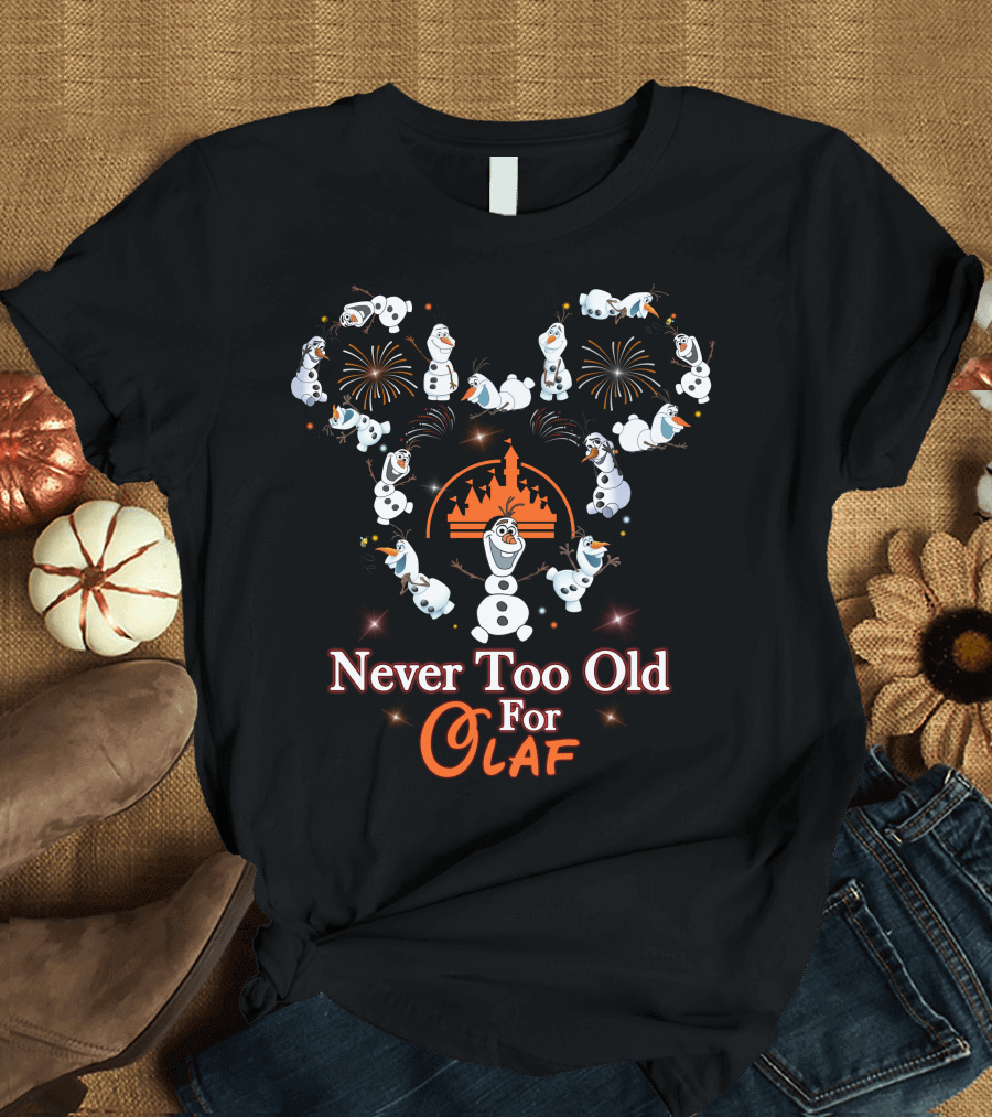 Never Too Old For Olaf Disney Frozen Castle Fireworks T-Shirt