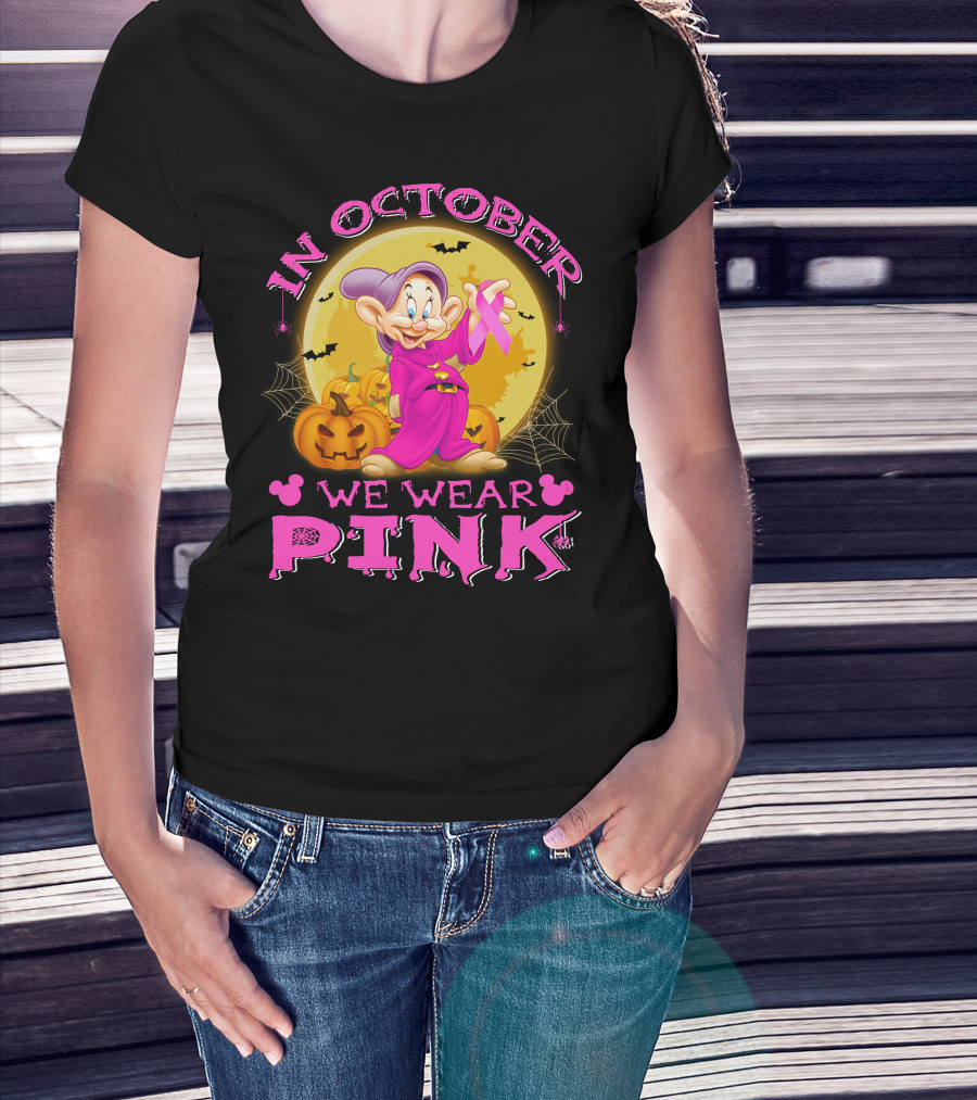 In October We Wear Pink Dopey Halloween T-Shirt