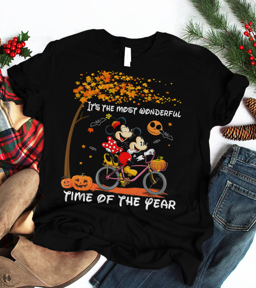It's The Most Wonderful Time Of The Year Mickey And Minnie Halloween Bike Ride T-Shirt