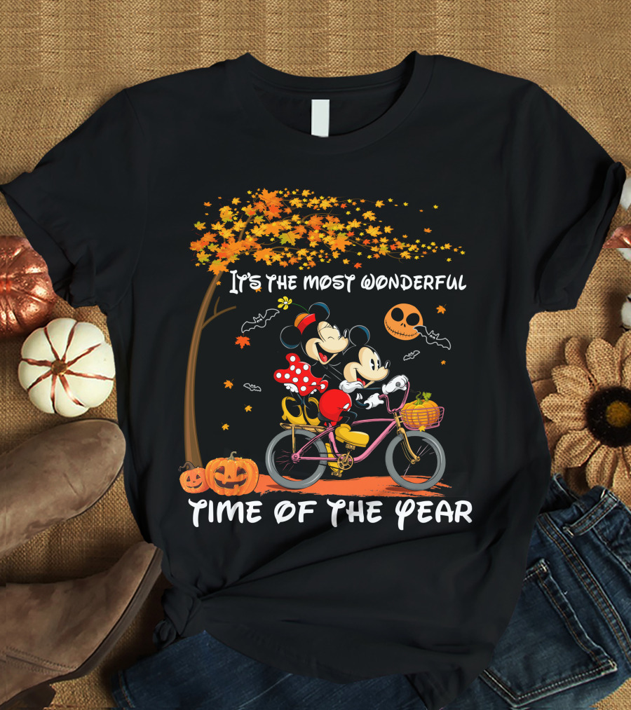 It's The Most Wonderful Time Of The Year Mickey And Minnie Halloween Bike Ride T-Shirt