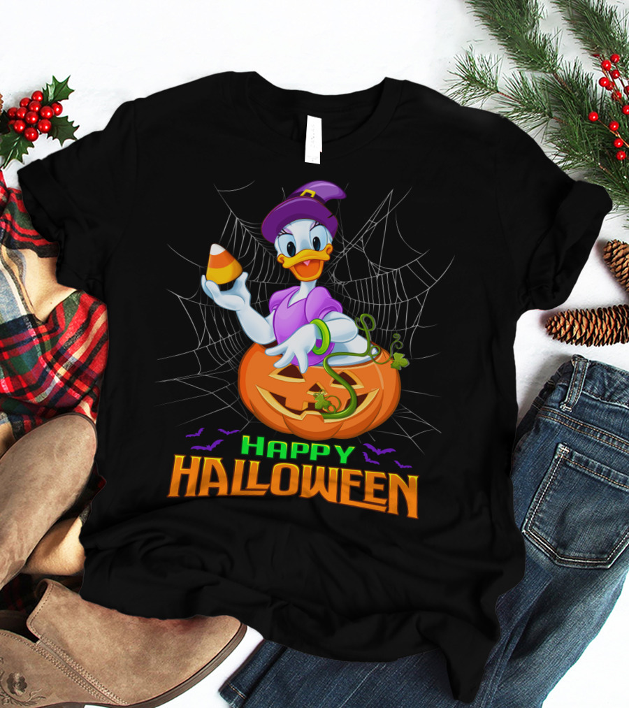 Happy Halloween Daisy Duck Halloween Pumpkin Costume Candy Corn T-Shirt
