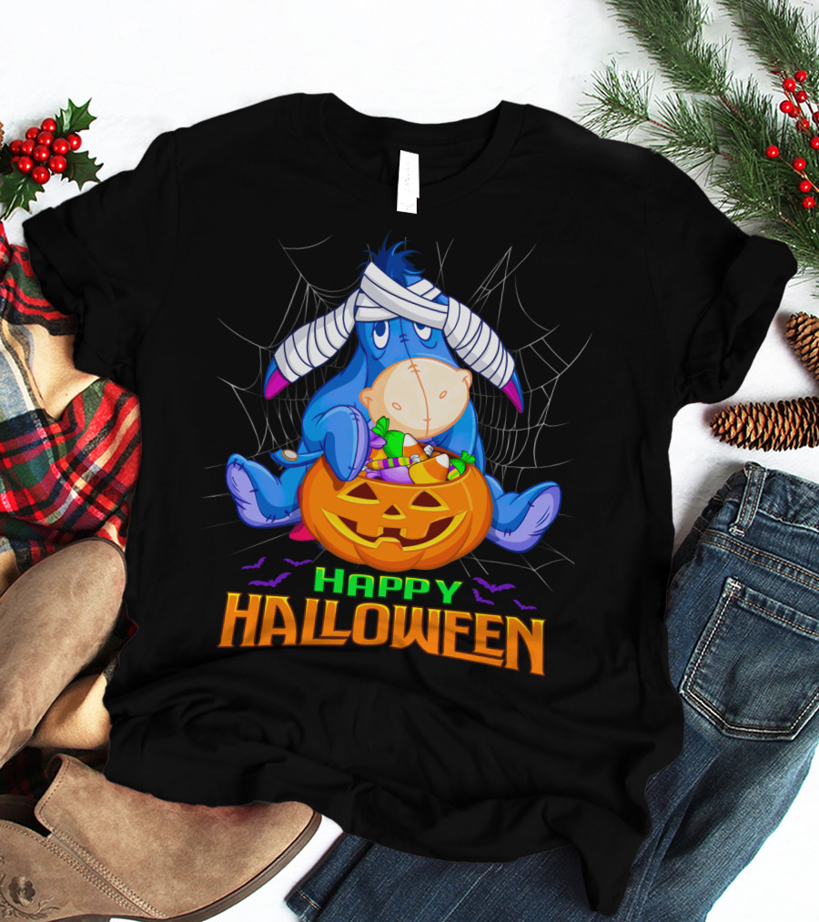 Eeyore Happy Halloween Pumpkin Candy Basket T-Shirt