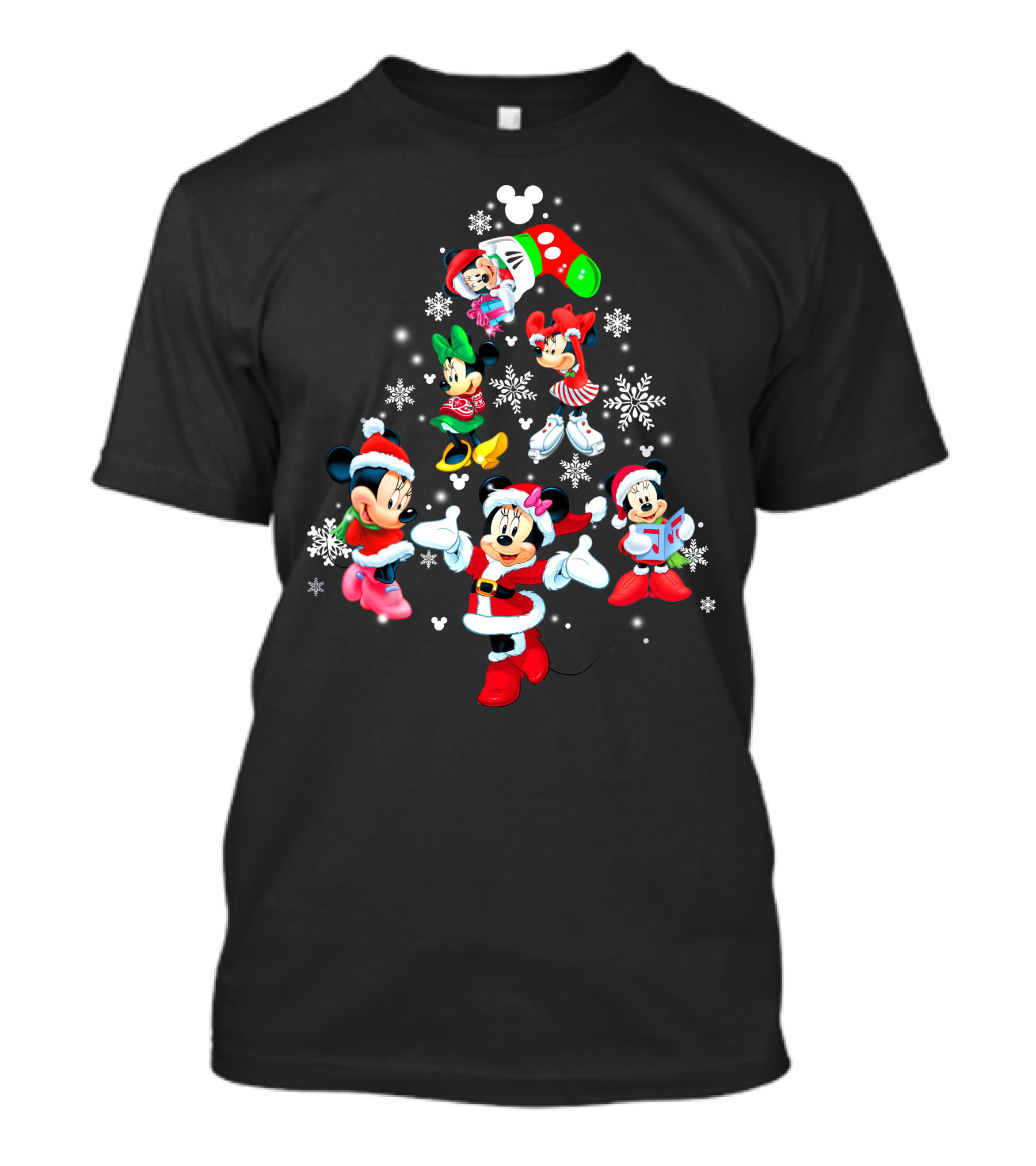 Minnie Mouse Christmas Festive Snowflake Holiday Disney Icon Collection T-Shirt