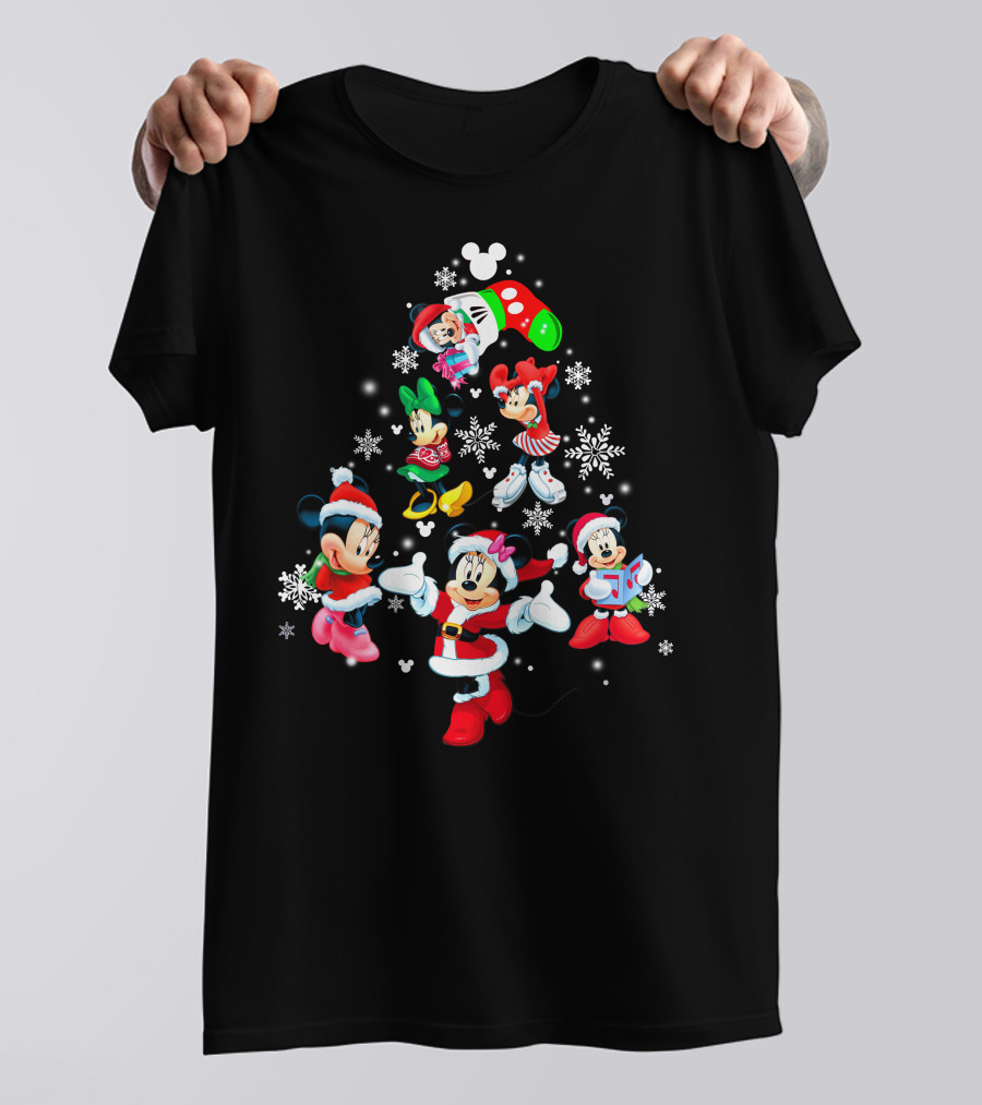 Minnie Mouse Christmas Festive Snowflake Holiday Disney Icon Collection T-Shirt
