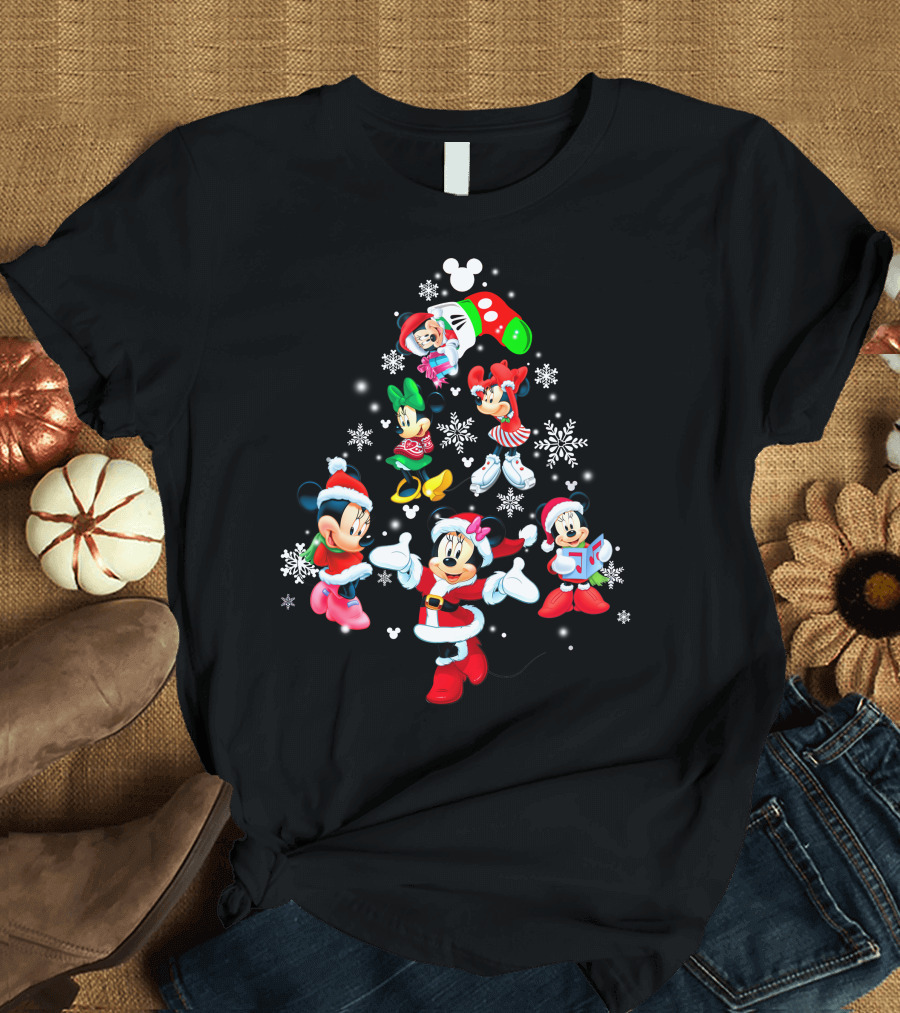 Minnie Mouse Christmas Festive Snowflake Holiday Disney Icon Collection T-Shirt