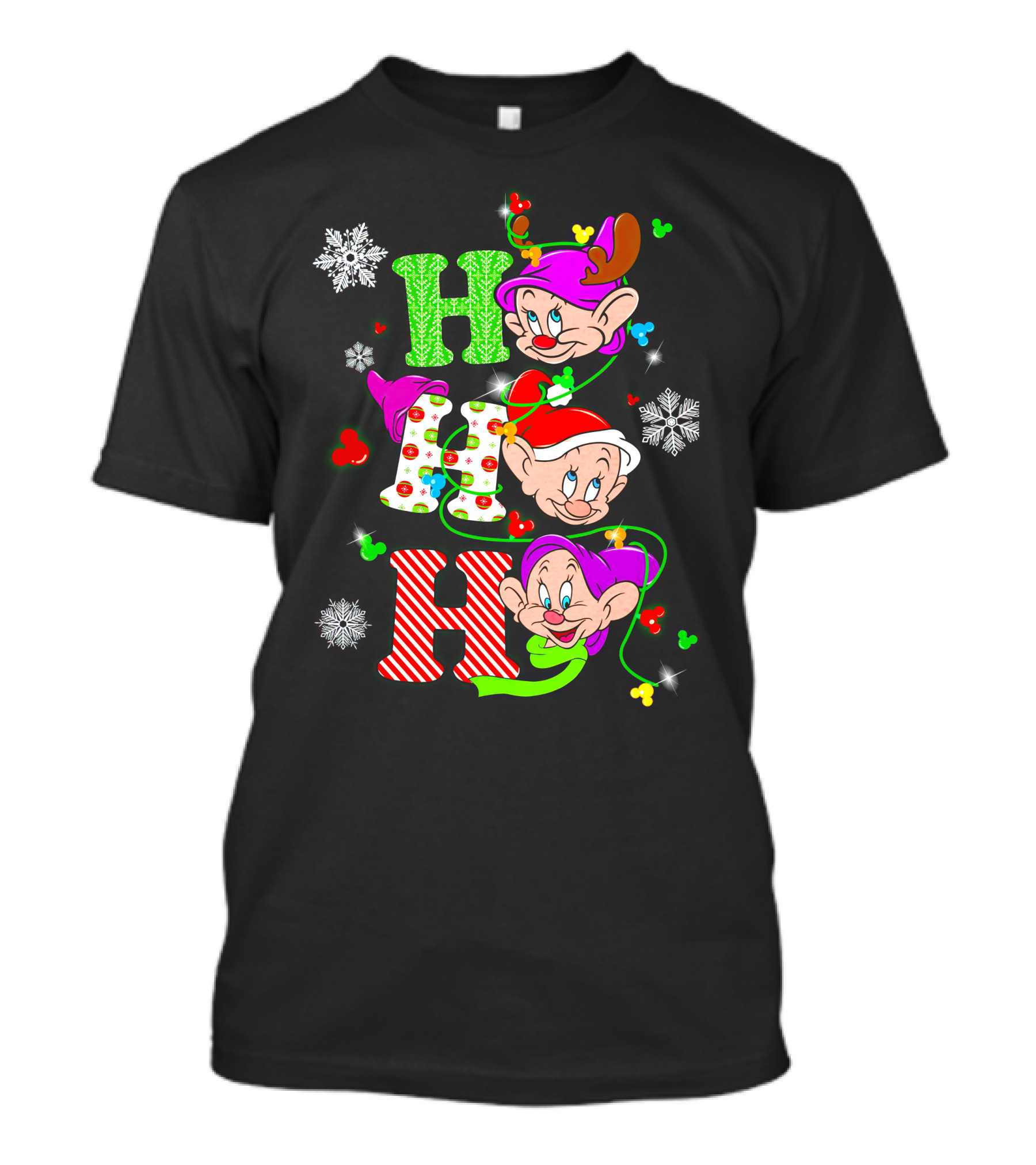 Dopey Ho Ho Ho Snow White Christmas Characters T-Shirt