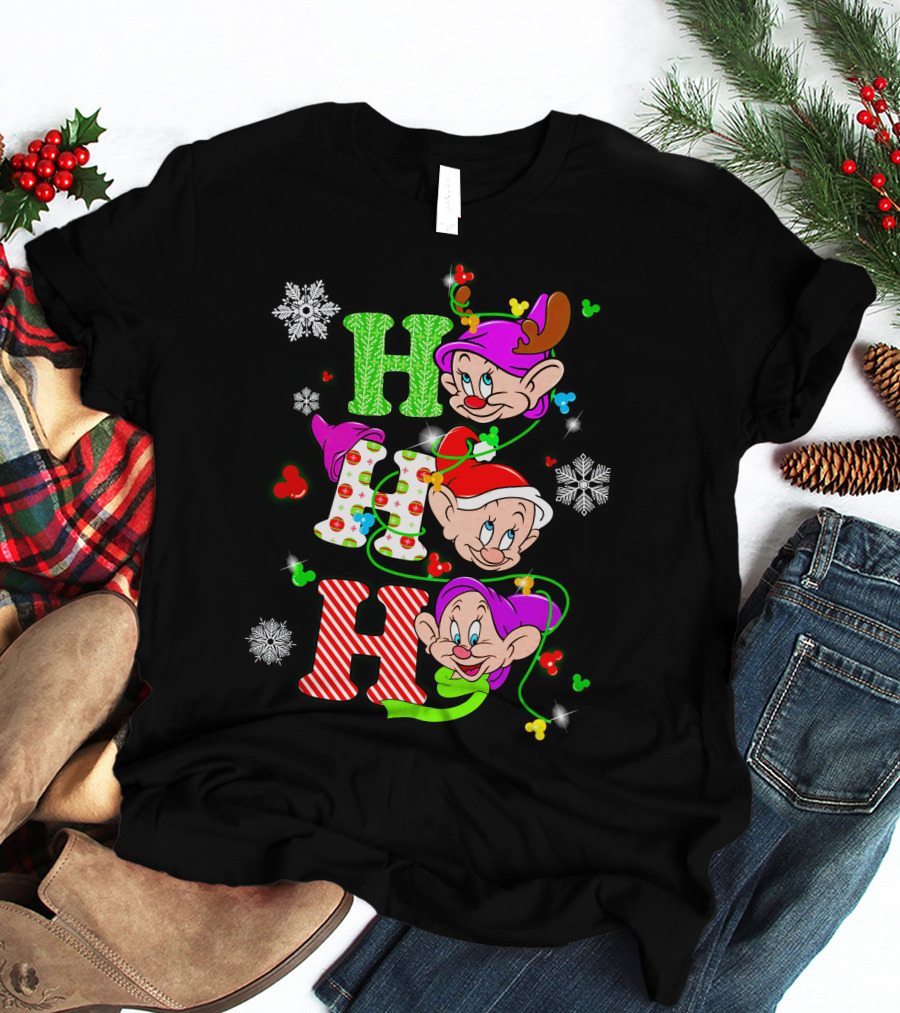 Dopey Ho Ho Ho Snow White Christmas Characters T-Shirt