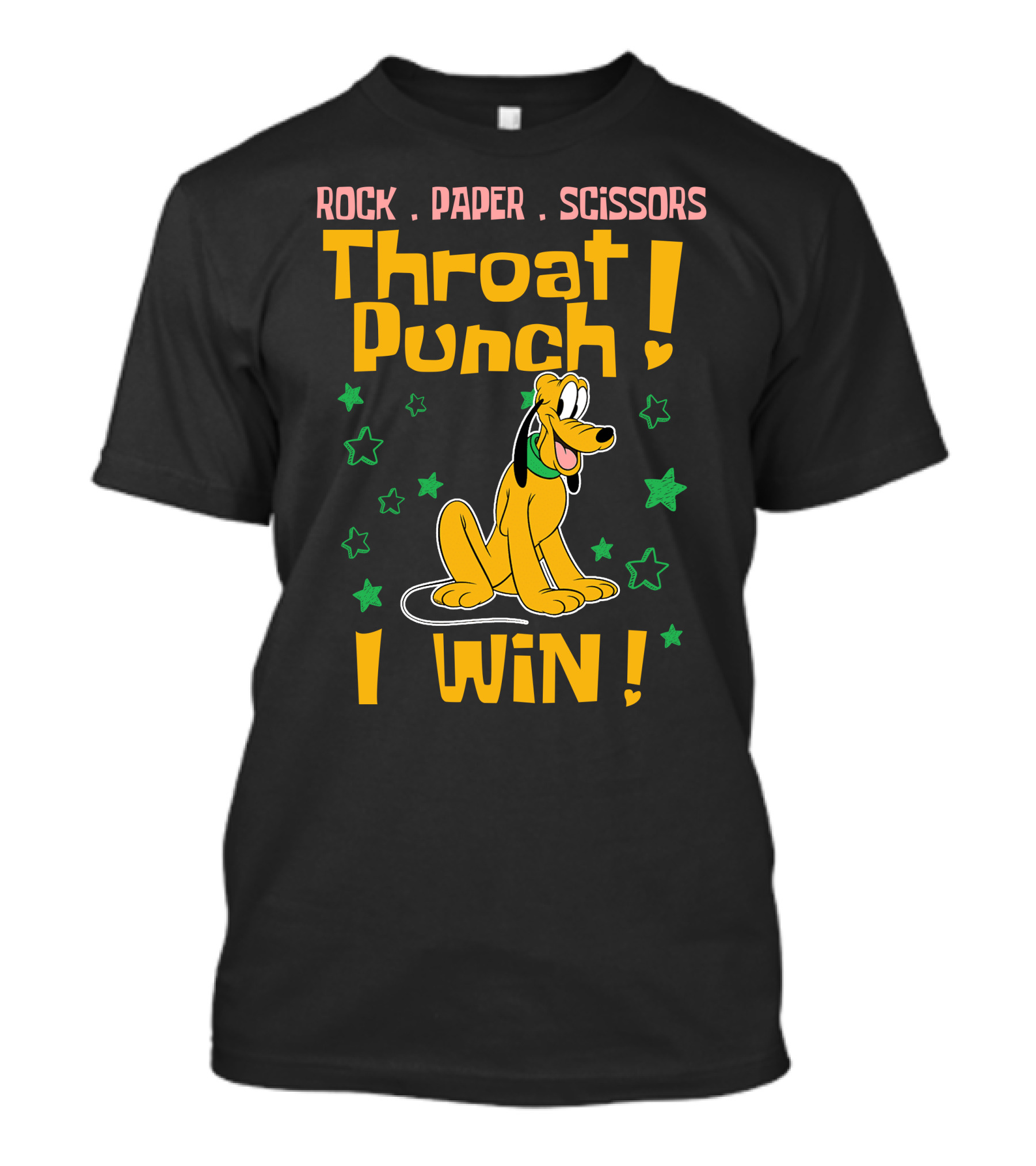Rock Paper Scissors Throat Punch I Win Pluto Stars T-Shirt