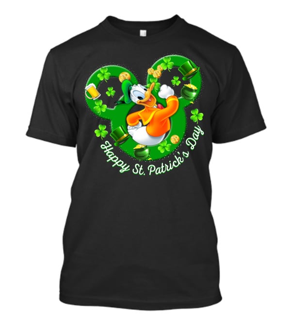 Happy St. Patrick's Day Donald Duck Shamrock Mickey Ears T-Shirt