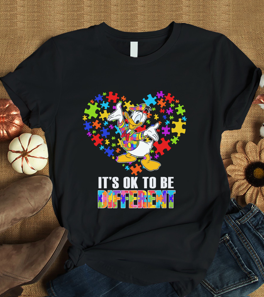 It's Ok To Be Different Donald Duck Autism Awareness T-Shirt