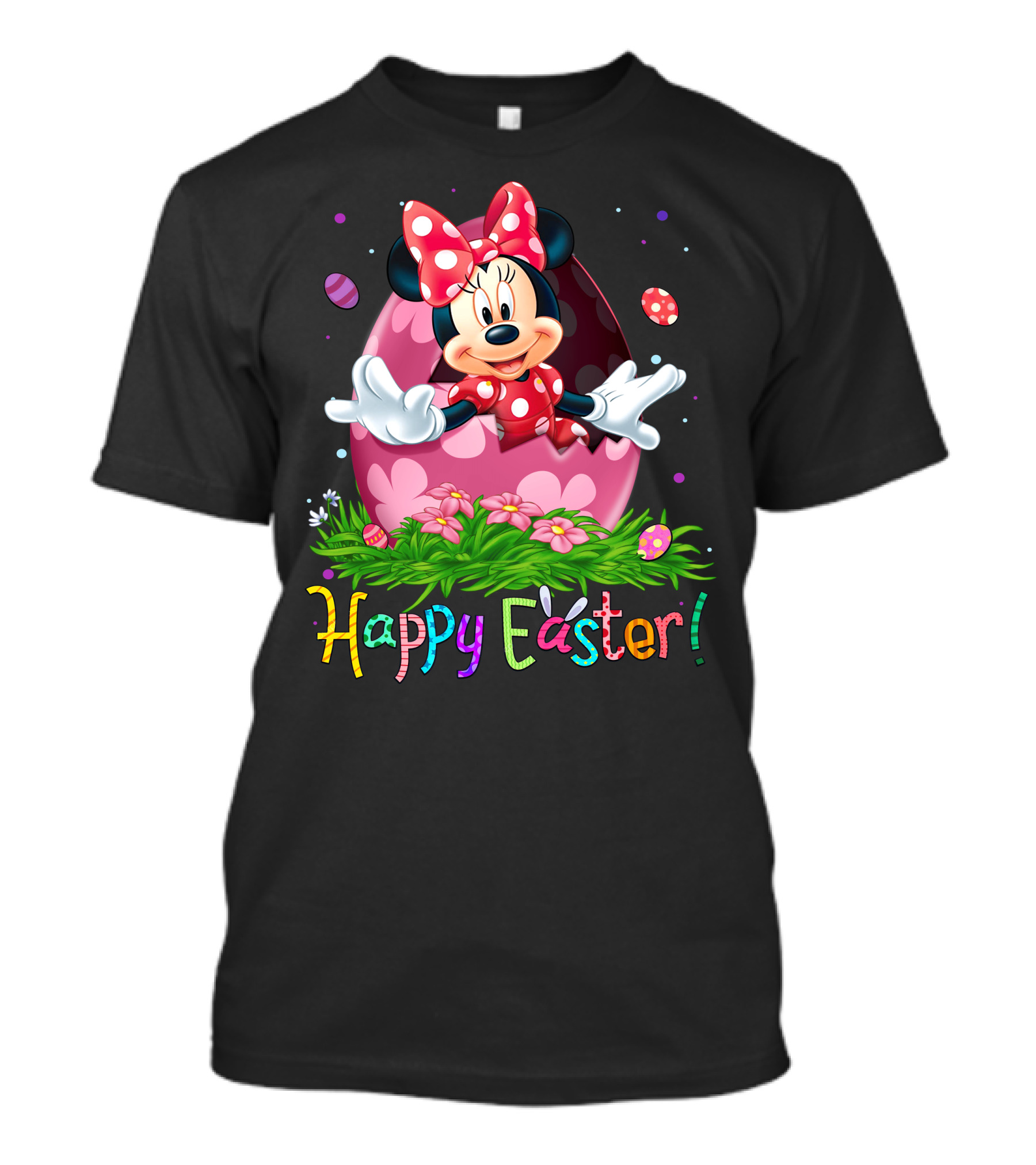 Happy Easter Minnie Mouse Pink Egg Celebration T-Shirt