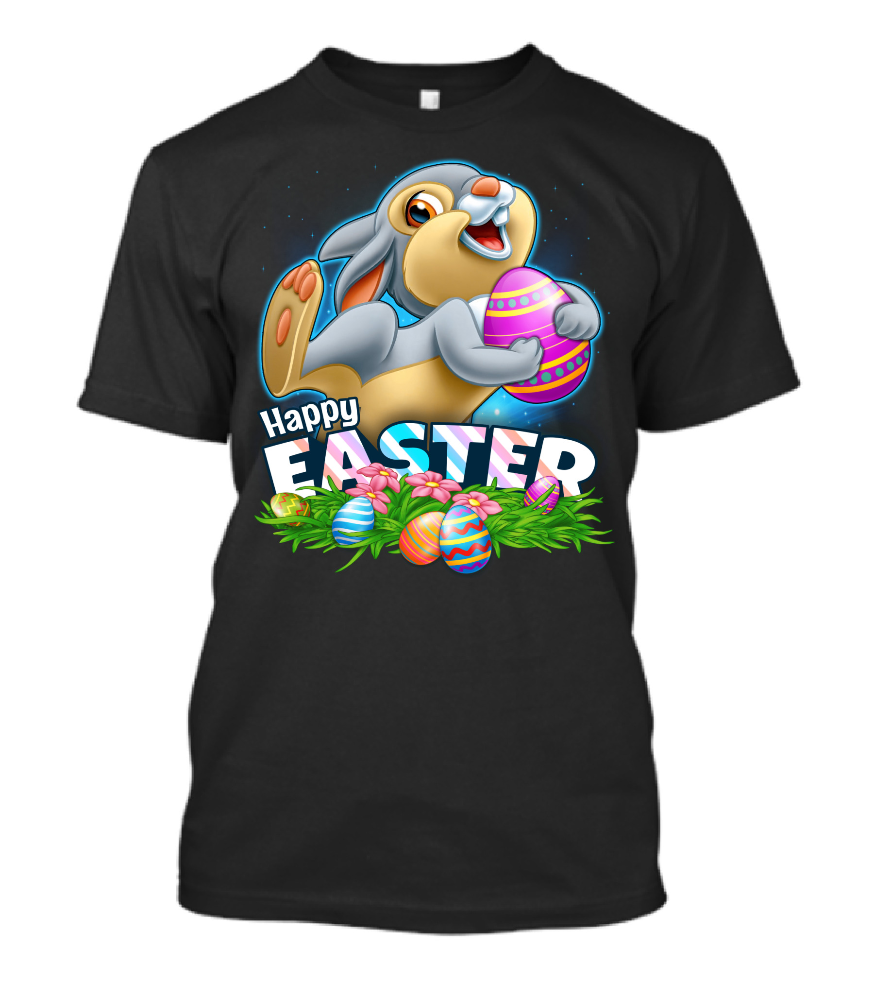 THUMPER Happy Easter Colorful Eggs And Bunny T-Shirt
