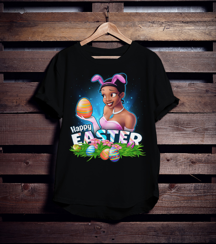 TIANA Happy Easter Colorful Eggs And Bunny Ears T-Shirt