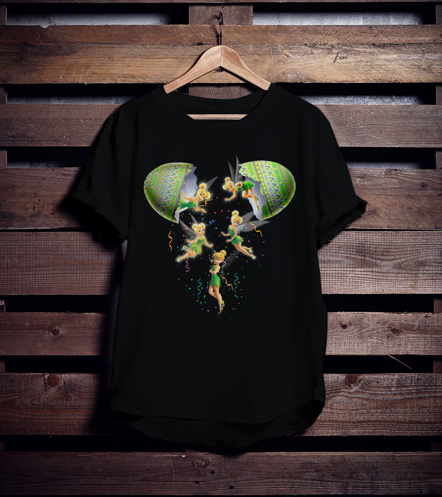 Tinker Bell Disney Fairy Heart With Colorful Sparkle Burst T-Shirt