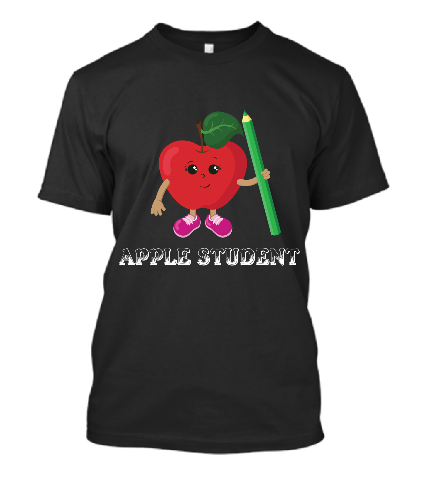 APPLE STUDENT Apple Character With Pencil T-Shirt