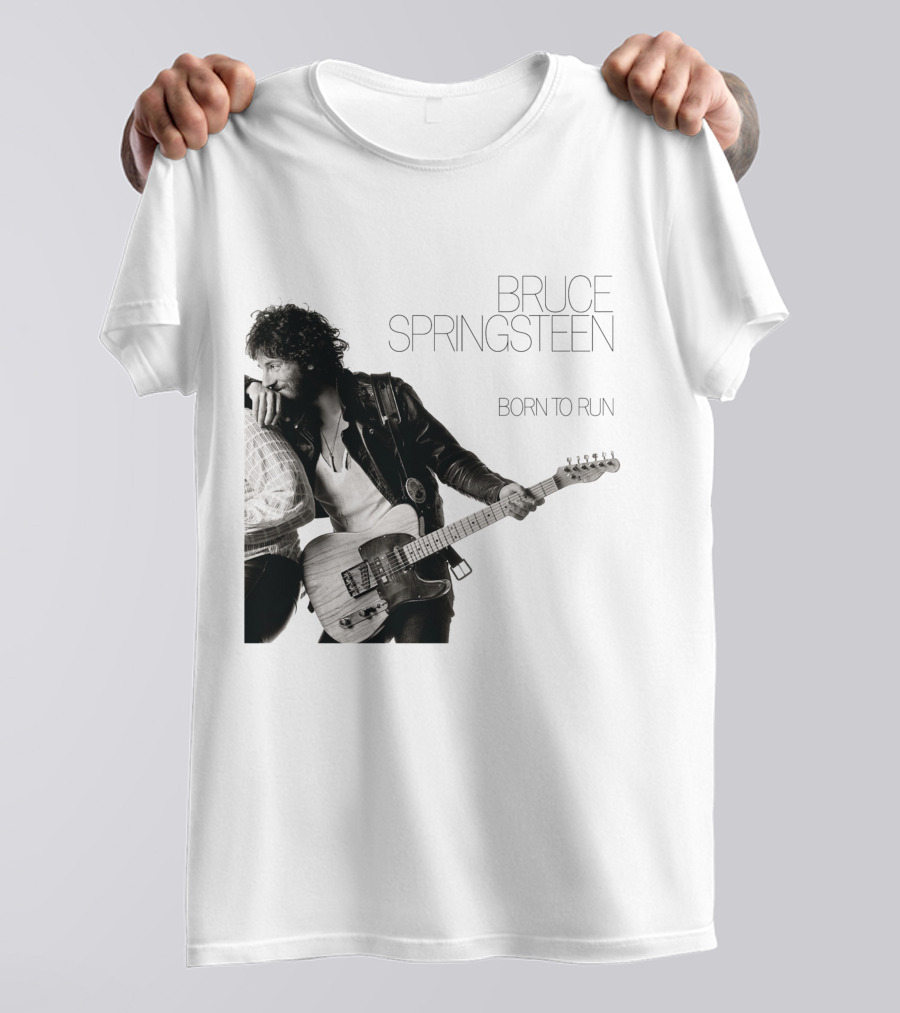 Bruce Springsteen Born To Run Double Sided Retro Music Iconography T-Shirt