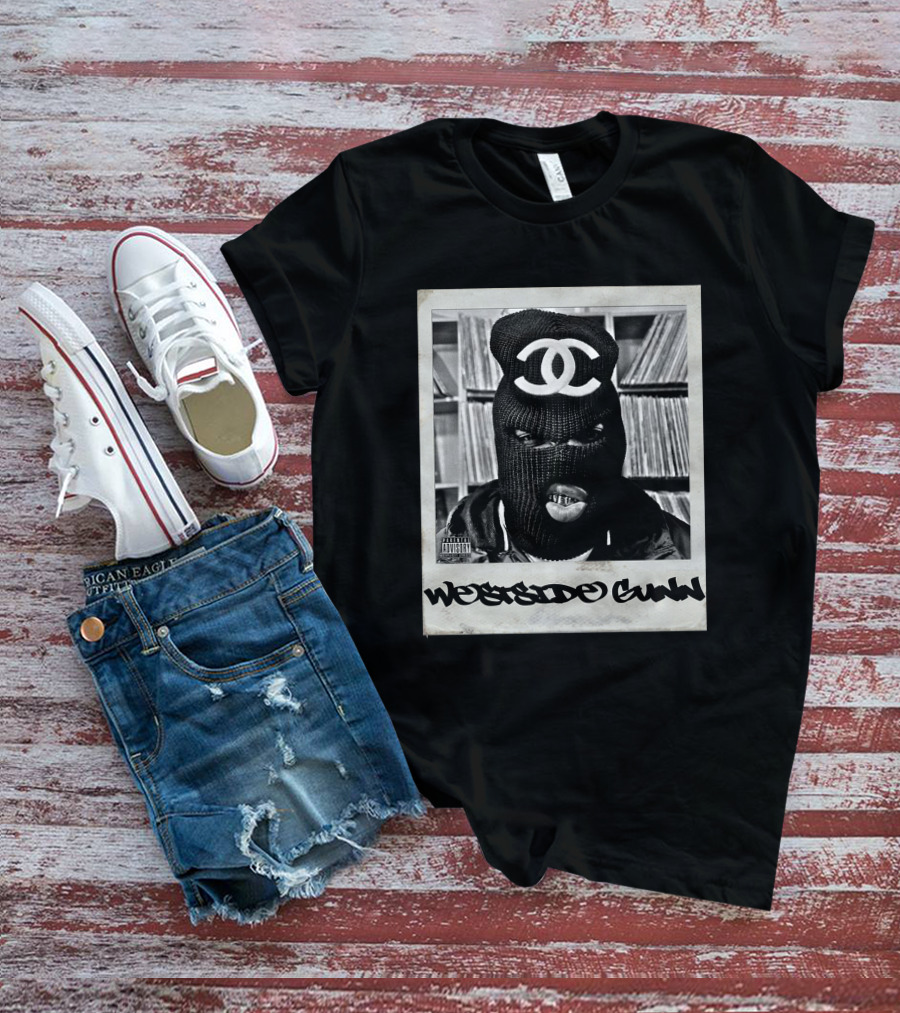 Westside Gunn Masked Polaroid Style With Record Collection T-Shirt