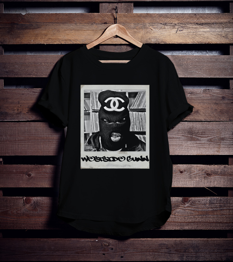Westside Gunn Masked Polaroid Style With Record Collection T-Shirt