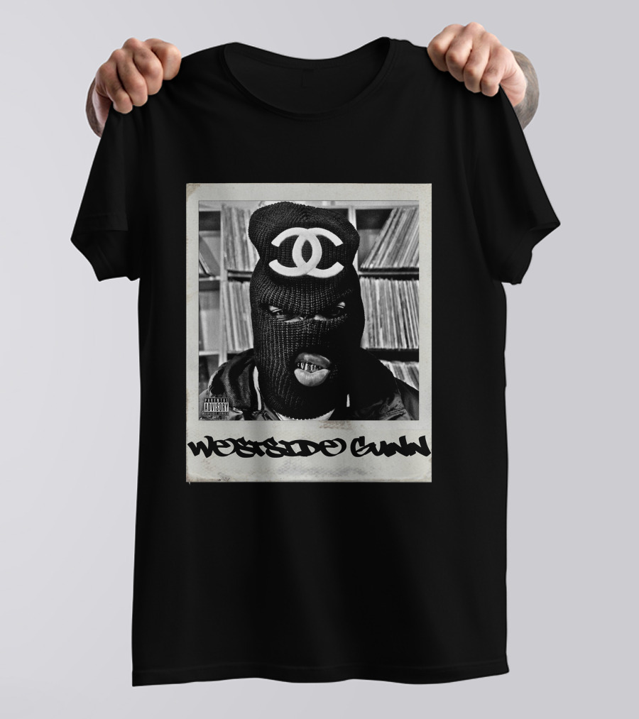 Westside Gunn Masked Polaroid Style With Record Collection T-Shirt