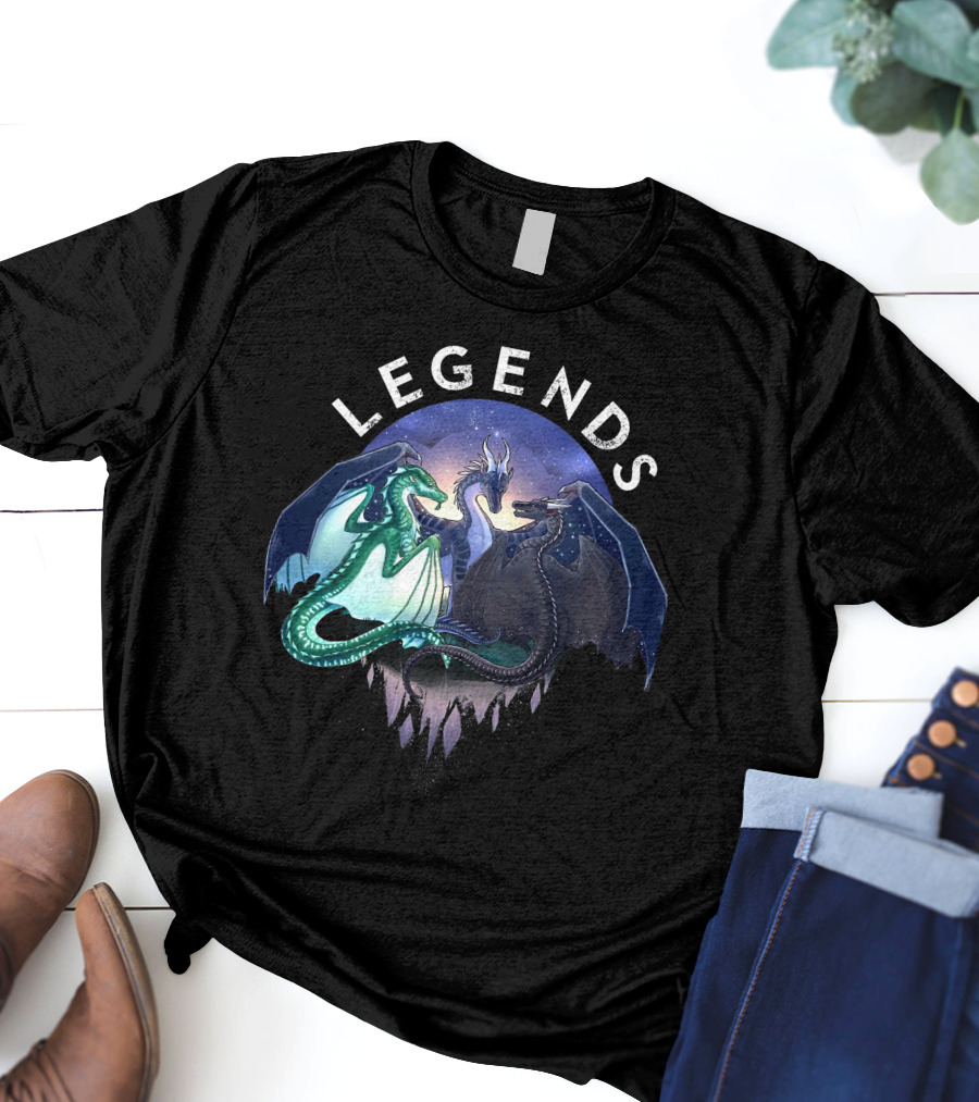 Wings Of Fire Legends Dragons Under Starry Sky T-Shirt