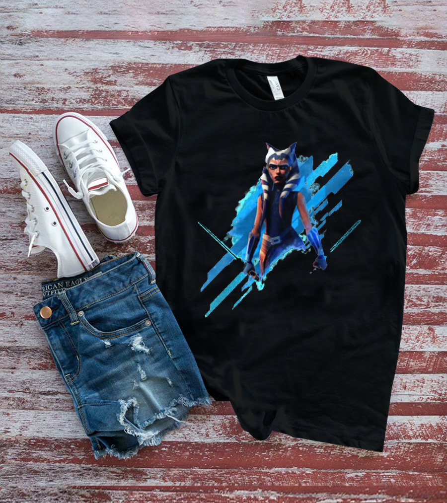 Ahsoka Tano Digital Blue Lightsaber T-Shirt