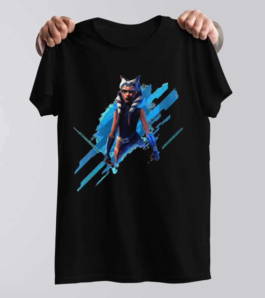 Ahsoka Tano Digital Blue Lightsaber T-Shirt