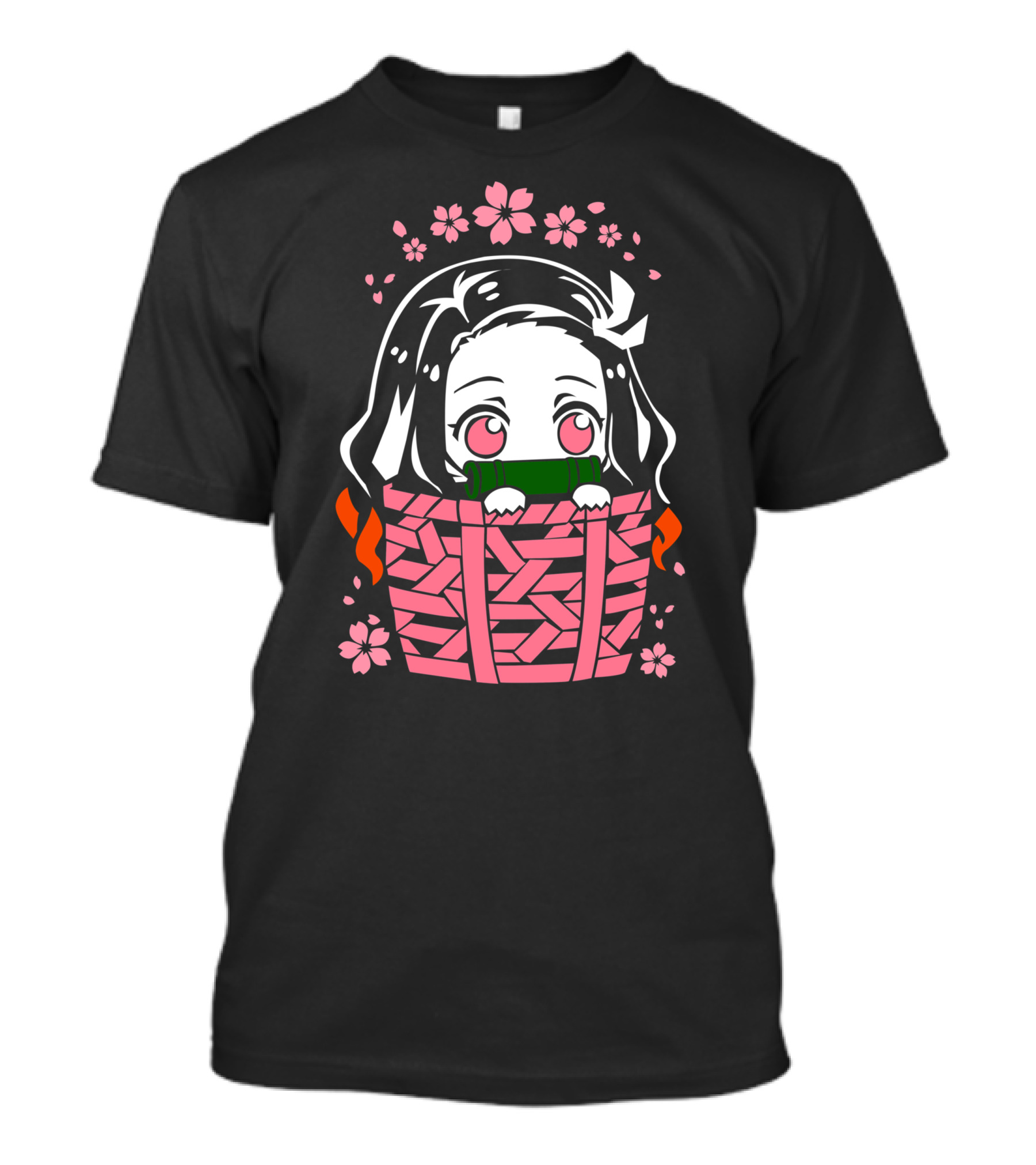 Nezuko Kamado Kimetsu No Yaiba Essentiel Cute Floral Basket T-Shirt